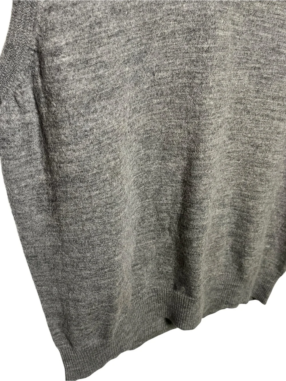 J.Crew Men's 100% Merino Wool V-Neck Sweater Vest Grey Heather Size XL